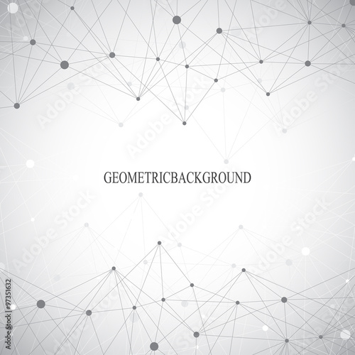 Fotografia Geometric grey background molecule and communication
