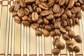 Wall Mural - Coffee beans on vintage wooden board