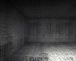 Abstract dark concrete interior of underground