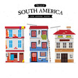 South America townhouse. home set - vector