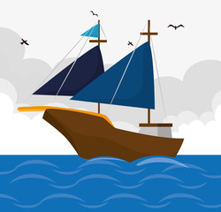 Sticker - Antique sail boat 