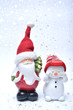 Santa and snowman on the white background