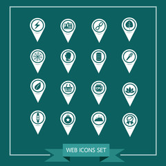 Wall Mural - Set of Map Pointer icons for website and communication