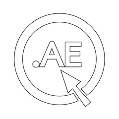 Sticker - United Arab Emirates Domain dot AE sign icon Illustration