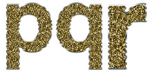 Lowercase Pqr Letters Made Of Gold And Silver Frame