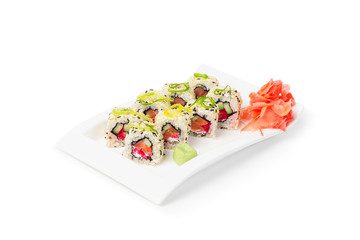 Maki sushi on white plate - Japanese Cuisine