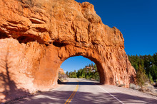 Red Canyon Road Arch Tunnel Utah, USA