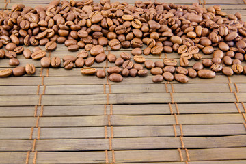 Wall Mural - Coffee beans on vintage wooden board