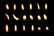 © nicvandum - set of frame light candle burning brightly in the black background