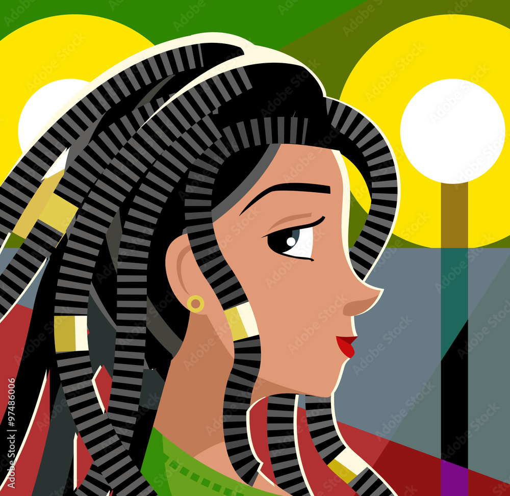 Vector de Stock mujer rastafari reggae | Adobe Stock