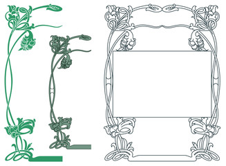 Wall Mural - Vector abstract framework from the bound flowers and plants