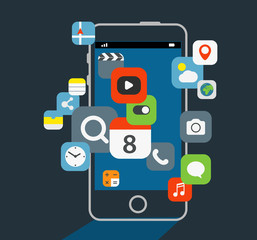 Aufkleber - Internet commerce illustration. Flat design concept