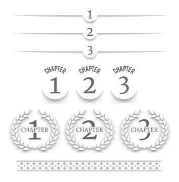 Set of chapter dividers on white background. EPS10.