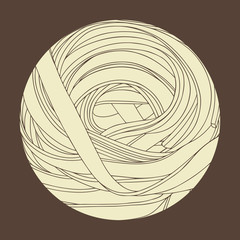 Wall Mural - Vector noodle in the circle. Food illustration