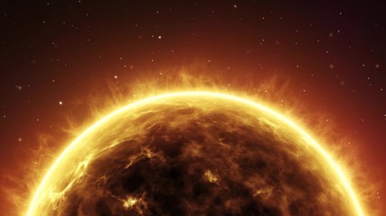 Wall Mural - red sun in space with stars