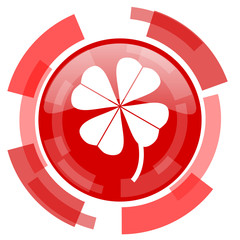 Aufkleber - four-leaf clover red glossy web icon