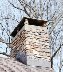 Wall Mural - Close up chimney on the roof