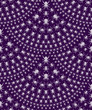 Vector seamless pattern with spiders. Spiders on a purple background in the shape of a fountain.