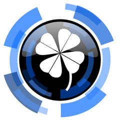 Aufkleber - four-leaf clover black blue glossy web icon