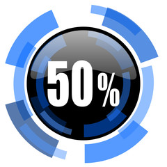 Poster - 50 percent black blue glossy web icon