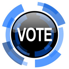 Poster - vote black blue glossy web icon