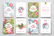 Set Of Brochure, Poster Design Templates In Christmas Style