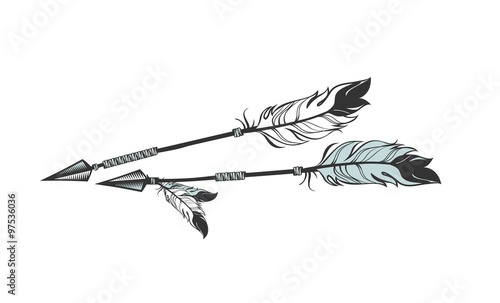 arrows with feathers Stock Vector | Adobe Stock