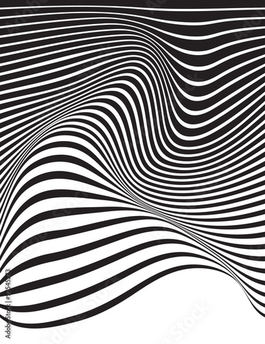 Naklejka - mata magnetyczna na lodówkę optical art opart striped wavy background