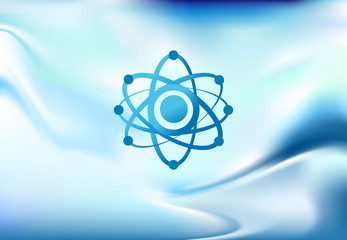 Wall Mural - molecule icon on blue background vector design