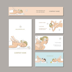 Wall Mural - Business cards design, women in spa saloon