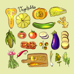 Wall Mural -  vegetables top view