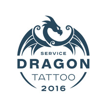 Dragon Logo Tattoo Service In Style The Flat Of One Color