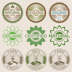 Wall Mural - Organic labels and elements