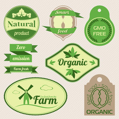 Wall Mural - Organic labels and elements