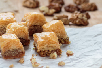 Baklava with walnuts