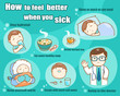 How to feel better when you sick vector