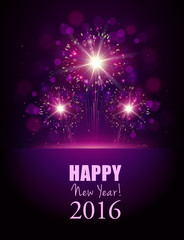 Wall Mural - Feuerwerk Horizont - Happy New Year 2016