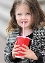 Sticker - portrait of little girl outdoors in summer