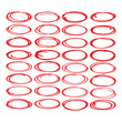 © desertsands - Red oval and circle marker set. Collection of highlight shapes.