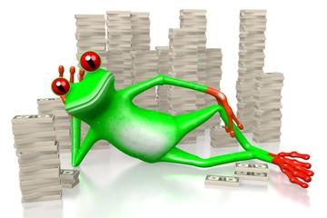 Wall Mural - 3D frog - rich