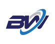 BW Letter Swoosh Wave Logo
