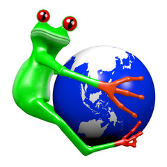 Canvas Print - 3D frog - Earth concept