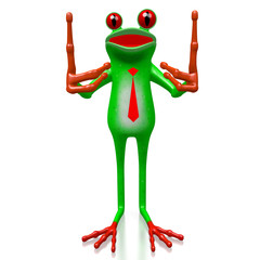 Poster - 3D frog - thumbs up