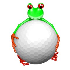 Sticker - 3D frog - golf ball