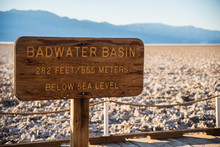 Close Up Badwater Basin Sign