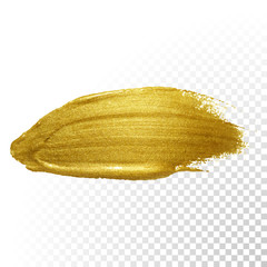 Wall Mural - Vector gold paint brush stroke.