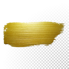 Wall Mural - Vector gold paint brush stroke.