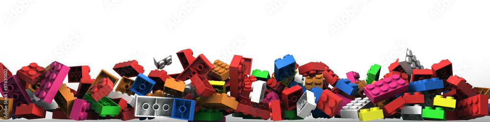 Plastic building blocks - obrazy, fototapety, plakaty 