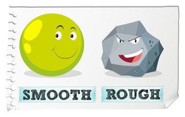 opposite adjectives with smooth and rough