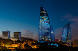 Fototapeta Tęcza - Flame Towers are new skyscrapers in Baku, Azerbaijan